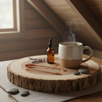 Copper scraper morning ritual scene