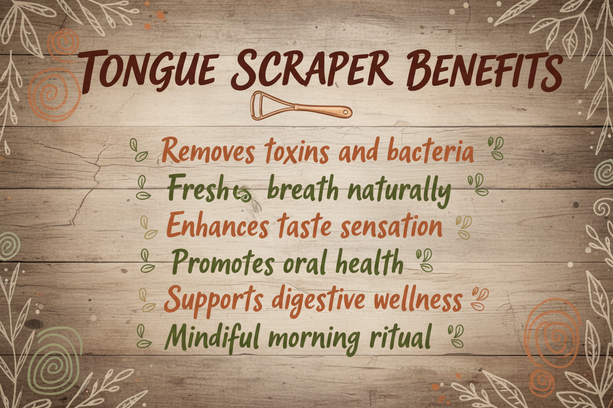 Tongue scraper benefits infographic